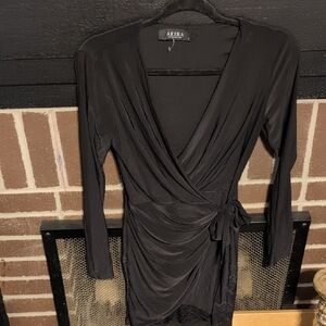 AKIRA Charcoal Wrap Dress